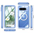 thumbnail image 3 of MagSafe for Google Pixel 9a Case with Screen Protector, [Compatible with MagSafe] Luxury Clear Slim Full-Body Protection Shockproof Rugged Bumper Case for Google Pixel 9a, Blue, 3 of 5