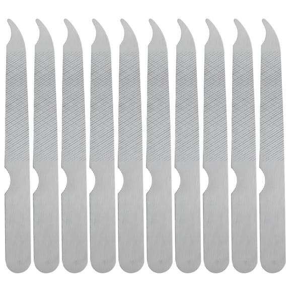 EXLEAF 10 Pcs Metal Nail File, Hard Rasp Nail Buffer, Non-Slip Handle Metal Nail File