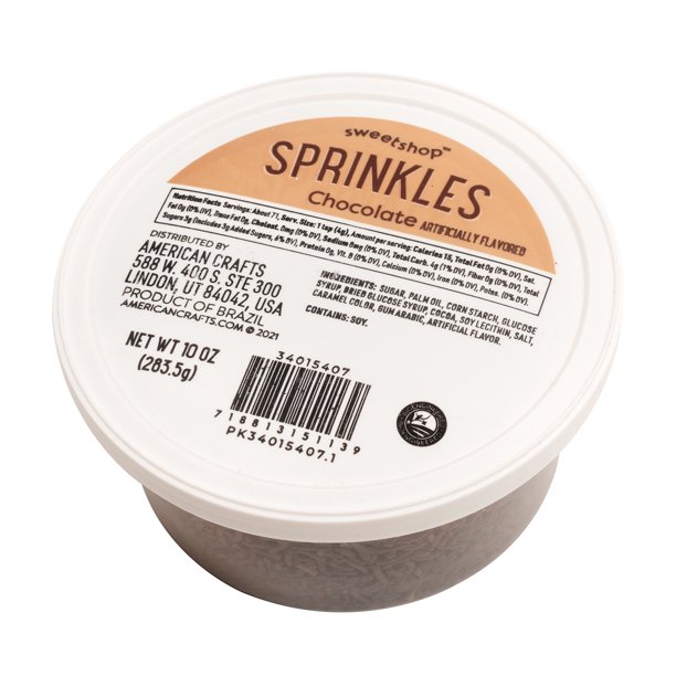Jimmies Chocolate Brown Sprinkles Tub, 10oz
