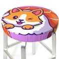 thumbnail image 3 of Lsque Corgi In Sushi Roll Round Bar chair cushion covers Velvet Fabric Premium Comfort Protects from Scratches and Stains for 14-17 Inch Chair- 12 inch, 3 of 7