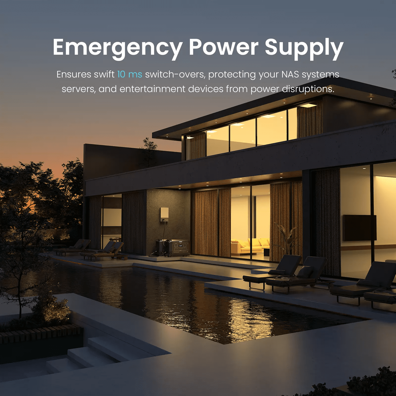 OUPES Mega 5 4000w 5040Wh Power Station Solar Generator+6x240W Solar Panel, Emergency, Home Backup