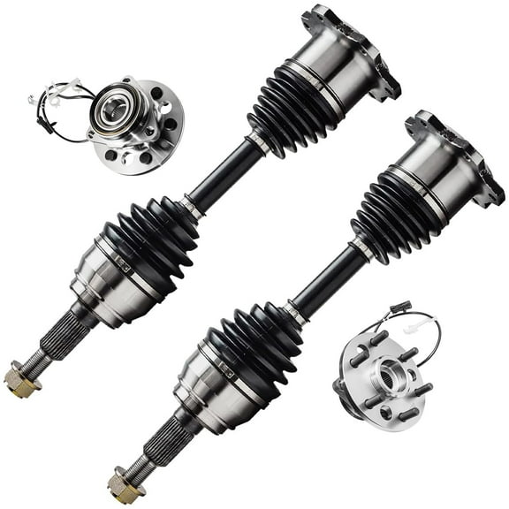 Detroit Axle - Front Wheel Hub Bearings CV Axle Shafts Replacement for Chevy GMC Tahoe Yukon K1500 K2500 Escalade - 4pc Set