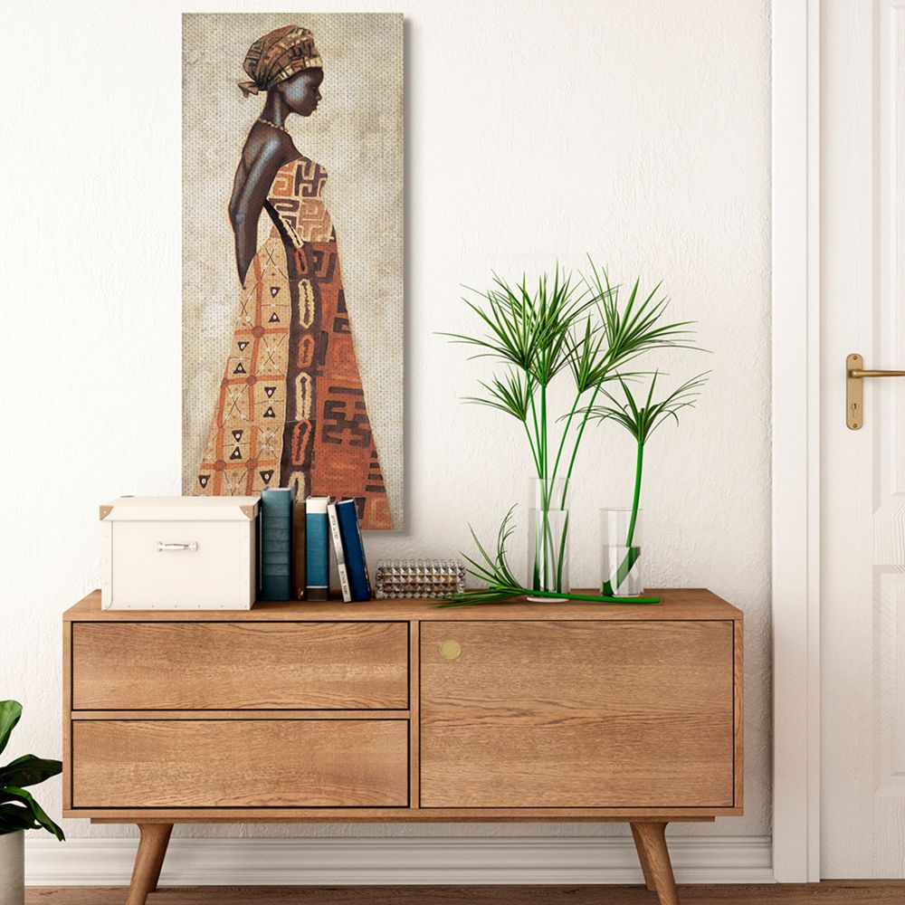 Stupell Industries Elegant Female Standing Pose with Patterned Dress Designed by Jacques Leconte