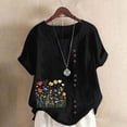 thumbnail image 2 of Sexlip Womens Short Sleeve T Shirt Side Button Pattern Design Soft Fabric Relaxed Silhouette for Weekend Gatherings Black S, 2 of 5