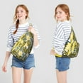thumbnail image 4 of Exotic Floral Monstera Sling Bag, Zipper Pockets for Women & Men, 4 of 4