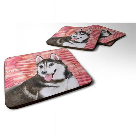 Siberian Husky No.2 Love Foam Coaster - Set of 4