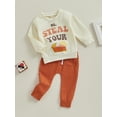 thumbnail image 3 of Liacowi Toddler Girls Thanksgiving Outfits Set Long Sleeve Letters Cake Print Sweatshirt Elastic Waist Pants 6M 12M 18M 2T 3T 4T Baby 2Pcs Fall Winter Clothes, 3 of 8