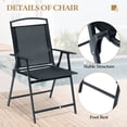 thumbnail image 3 of Crestlive Products Folding Patio Chair Set of 4, Portable Dining Chairs with Armrest, Outdoor Folding Chairs, Black, 3 of 9