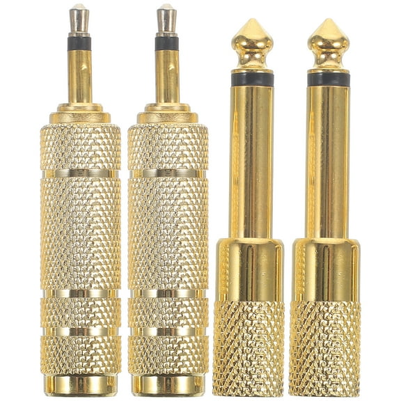 Lotatory 4pcs Headphone Adapters Stereo Audio Converters Headphone Parts(6.35mm Male to 3.5mm Female)