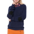 thumbnail image 1 of Unique Bargains Junior's Pullover Drop Shoulder Elbow Cat Patch Loose Sweater Pullover, 1 of 5