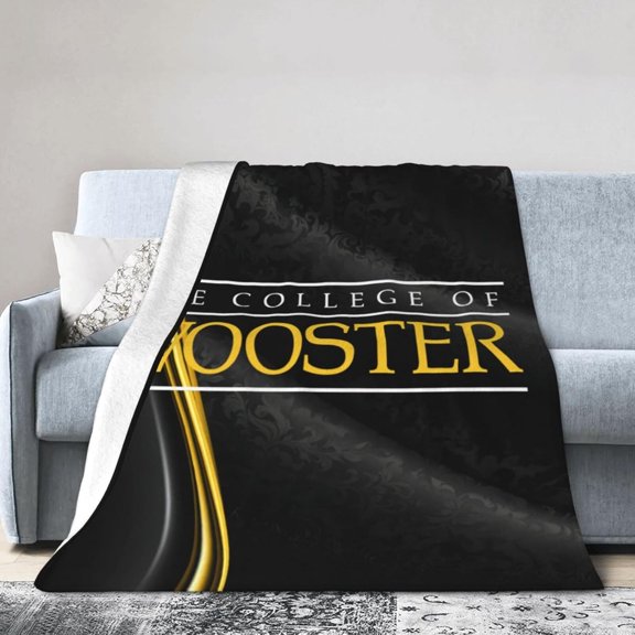 College of A Wooster Fleece Blanket, Very Soft Microfiber Flannel Blanket for Couch Warm and Cozy for All Seasons
