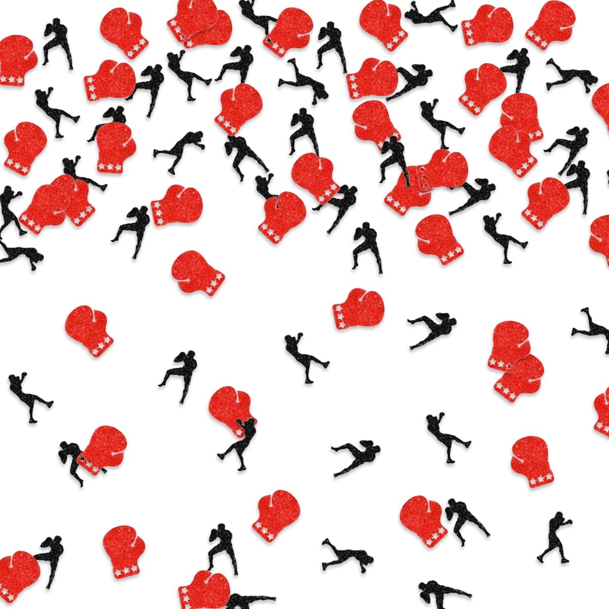200pcs Boxing Confetti Boxing Birthday Party Decorations Red Glitter Boxing Gloves Confetti for
