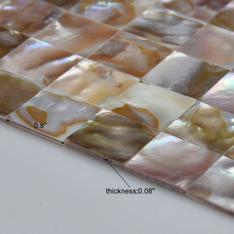Art3d Square Colorful Brown Seamless 12 in. x 12 in. Mother of Peral Tile (6-Pack) Art3d Square Colorful Brown Seamless 12 in. x 12 in. Mother of Peral Tile (6-Pack)