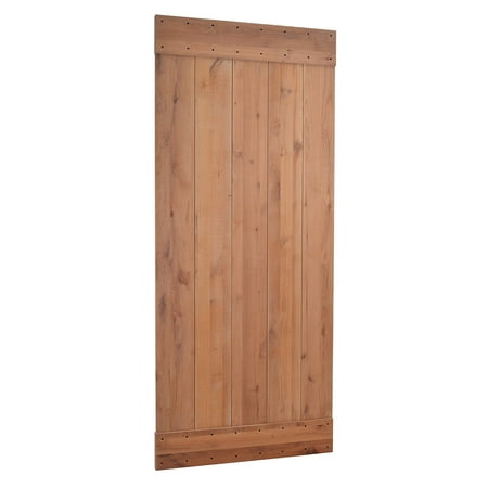 36"x 84" Knotty Alder Primed Natural Wood Solid Core Barn Sliding Interior Door