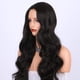 thumbnail image 5 of Peluca de pelo largo y rizado de parte media negra con redecilla, conjunto de peluca ondulada larga elegante y más suave a la moda, 60cm, 5 of 12