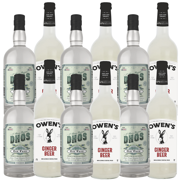 Dhōs Handcrafted Non-Alcoholic Gin 6 Pack w 6 Pack Owen’s Mixers Ginger Beer - Keto-Friendly, Zero Sugar, Zero Calories, Zero Proof - 750 ML - Perfect for Mocktails - A
