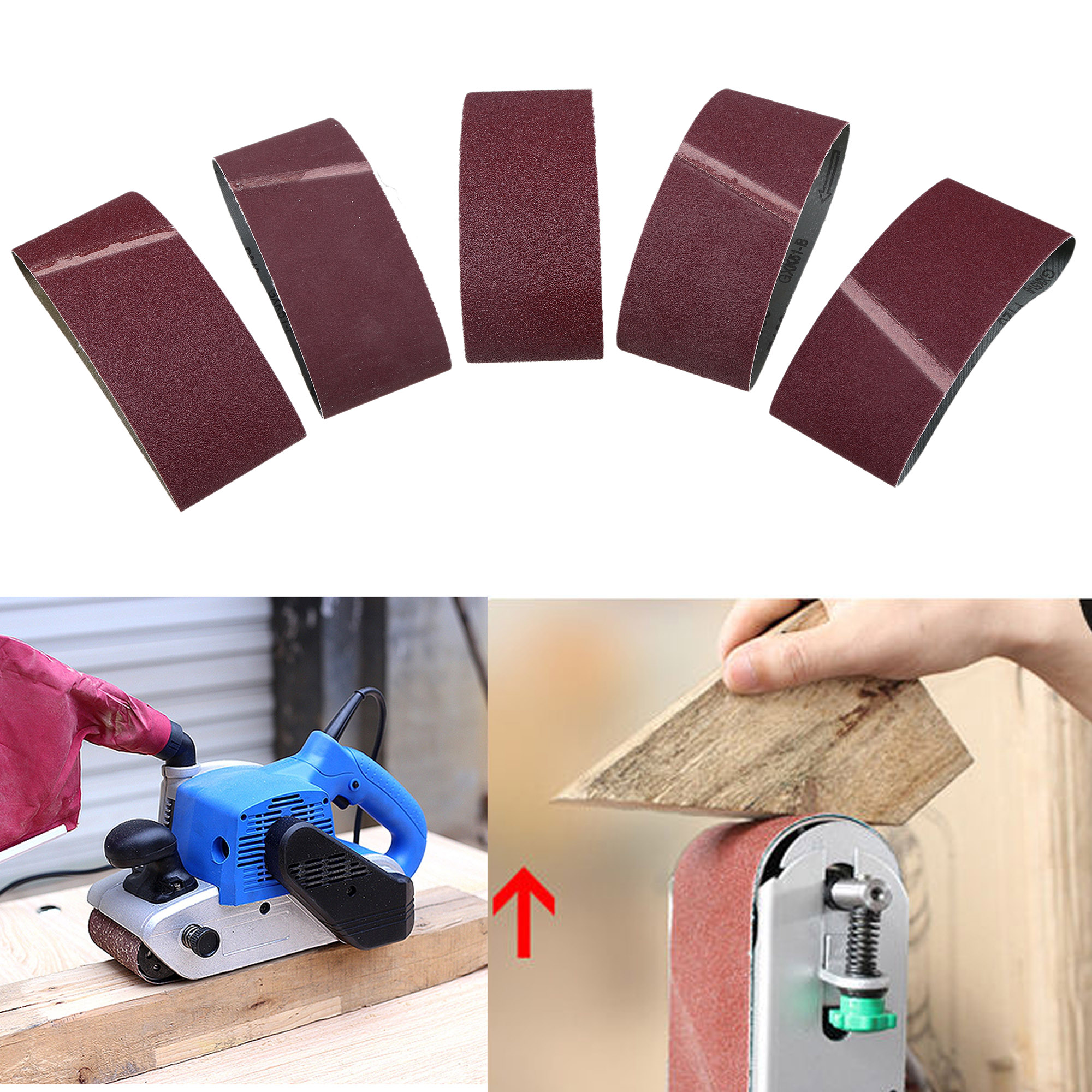 5Pcs SandBelt Sandpaper Roll Sanding Block Machine Sander