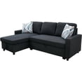 thumbnail image 2 of Star Home Living Hannah Microfiber Fabric Revers. Sectional Sofa in Black, 2 of 4