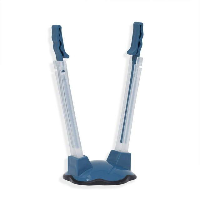 Exultimate Clip Ample Réglable Support de Sac de Congélation Support de Sac de Sandwich pour Préparation de Repas Facile Clip de Sac de Nourriture pour Sécuriser les Aliments et les Liquides Tout en Préparant avec Base Antidérapante Bleu