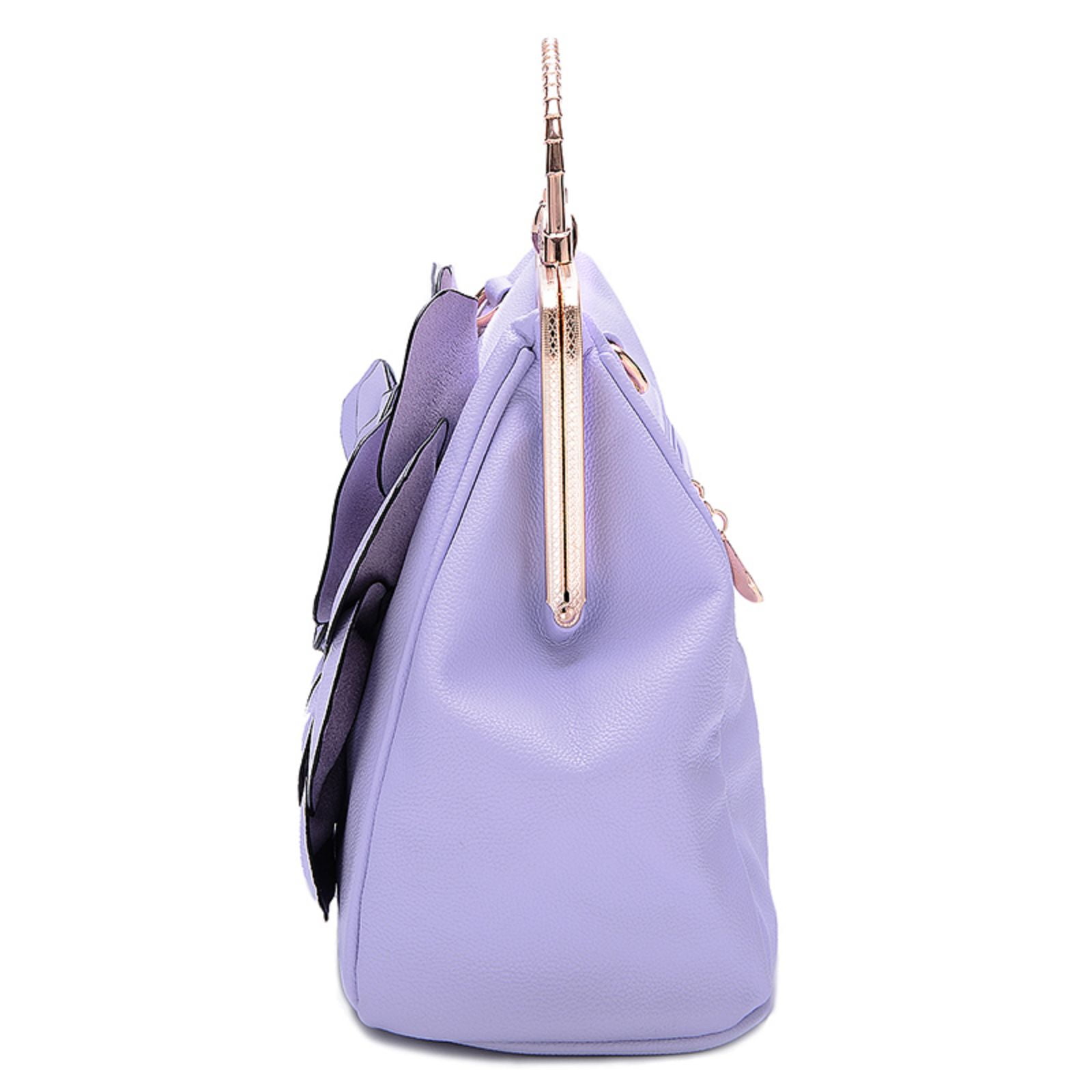 LUOBANIU Women's Evening Clutches Handbags Formal Flower Wedding Purse Party Wristlets Totes Satchel Bags with Strap 9156 Purple