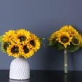 thumbnail image 4 of Ingenuity Simulación de flores Girasol Nuevo paquete de 9 cabezas Girasol Flor falsa Novia Fotografía de boda Paquete de flores de simulación de mano, 4 of 6