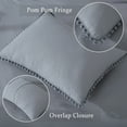 thumbnail image 2 of EastVita Pom Pom Duvet Cover Queen Size, 3 Pieces Soft Washed Microfiber Duvet Cover Set with Zipper Closure, 2 of 8