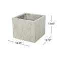 thumbnail image 3 of Bailor Outdoor Cast Stone Square Planter, Set of 2, White, 3 of 9