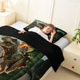 thumbnail image 4 of Metsweet Dino Green Letter J Twin Comforter Sets 2pcs, Volcano Tyrannosaurus Rex Bedding Set,Brown Orange,Black Reversible,1 Comforter and 1 Pillowcase, 4 of 6