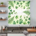 thumbnail image 5 of Spring Botanical Sheer Curtains 45 Inches Long, Watercolor Ivy Ferns Leaves Ombre Green Light Filering Curtains, Breathable Simi Curtain Privacy Drapes for Kitchen Bathroom Small Window Treatment, 5 of 9