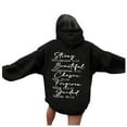 thumbnail image 4 of TINZ Sweat à Capuche Imprimé Lettre pour Femmes, Manches Longues, avec Poches, Décontracté, Fermeture Éclair devant, 4 of 4
