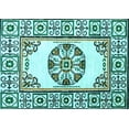thumbnail image 1 of Ahgly Company Indoor Rectangle Oriental Light Blue Modern Area Rugs, 5' x 8', 1 of 4