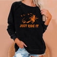 thumbnail image 1 of Nouveaux Hauts pour Femmes 2023 en Solde Hauts Décontractés à Manches Longues Col Rond Blouse Ample Imprimé Graphique d'Halloween Chandail en Molleton Costumes d'Halloween pour Femmes, 1 of 6