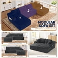 thumbnail image 5 of Muumblus 133" Modular Sectional Sofa with 2 Chaise Lounge, U-Shaped Oversized Boneless Cloud Couch, Dark Gray Corduroy Sleeper Sofa for Living Room, 5 of 12
