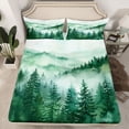 thumbnail image 2 of Manfei Tree Print 3pcs Twin Sheet Sets for Teens Boys Girls,Botanical Theme Twin Fitted Sheet,Jungle Plants Breathable Flat Sheet,Luxury Bedroom Decor, 2 of 7