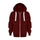 thumbnail image 4 of Sudadera con capucha y cremallera de color sólido para otoño, cálida, para niños y niñas, deportiva, de manga larga, informal, con capucha, para niñas y niños, 4 of 4