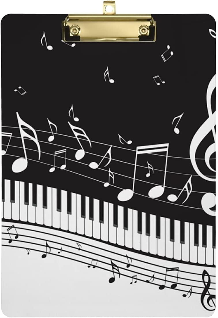 FMSHPON Piano Keys Musical Note Clipboard Hardboard Wood Nursing Clip