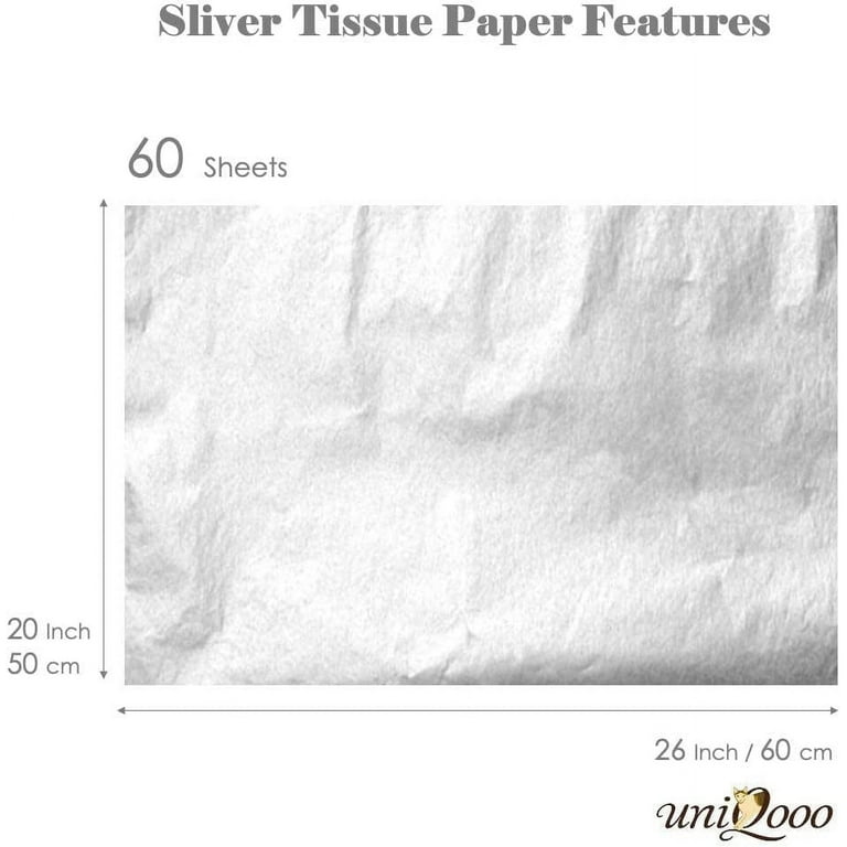 Bulk Silver Tissue Paper | 20x30 inch | 480 Sheets