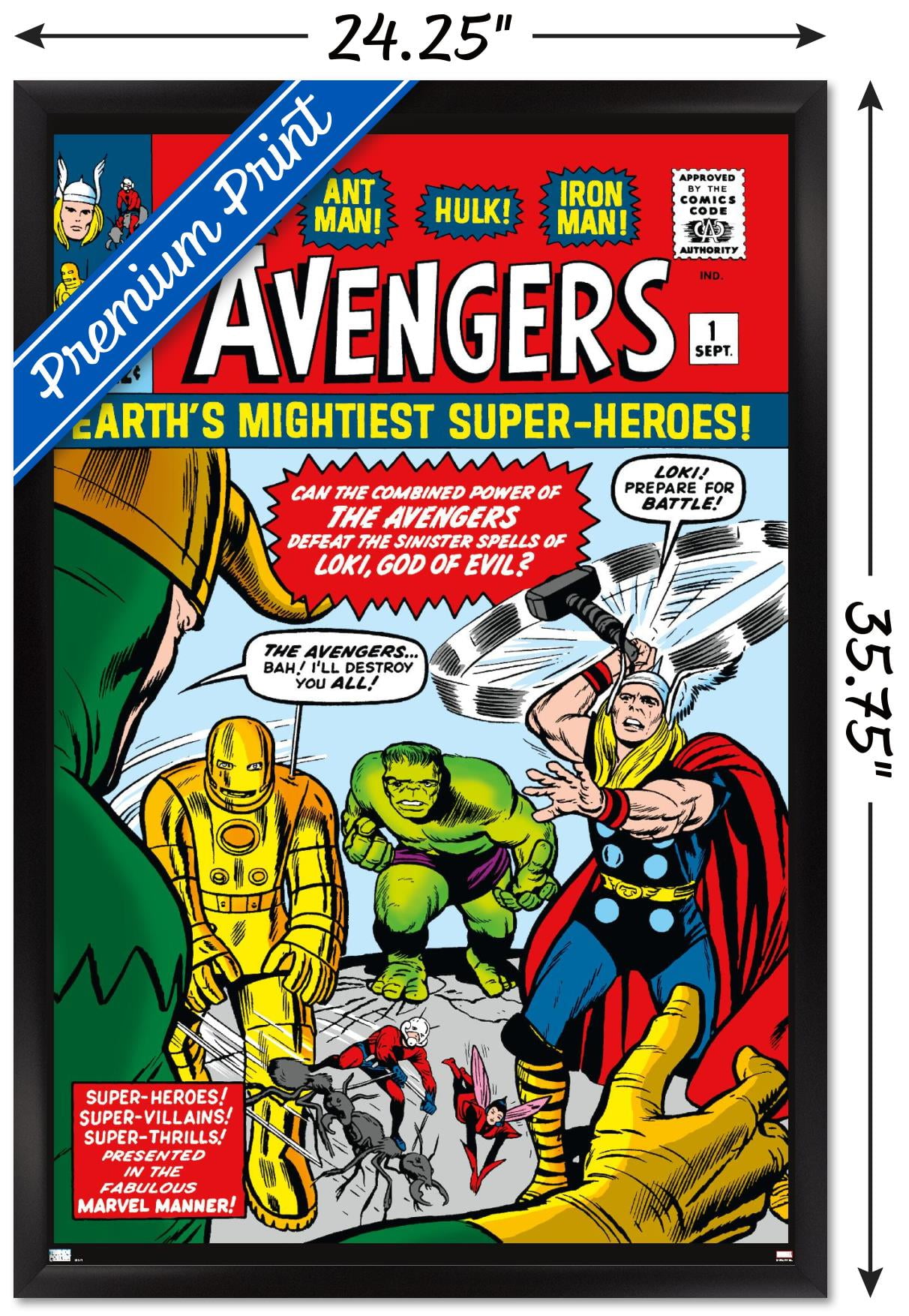 Marvel Comics - Avengers #1 Wall Poster, 22.375" x 34" Framed