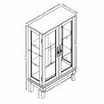thumbnail image 6 of 2 Doors Curio Cabinet with Tempered Glass Doors, Curio Cabinets with Mirrored Back Panel and Adjustable Shelves, Lighted Display Cabinet for Home, Office Light Bulb Included, 6 of 15