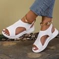 thumbnail image 3 of Flip Flops for Women Boho Flower Slip on Wedge Sandals Casual Summer Platform Orthopedic Walking Shoes White Size 8, 3 of 8
