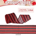 thumbnail image 4 of 12 Yards x 2" Striped Ribbon Red and Black Wired Ribbon Linen Gift Wrapping Ribbon for Christmas Craft Birthday Wedding Festival Wreath, 4 of 7