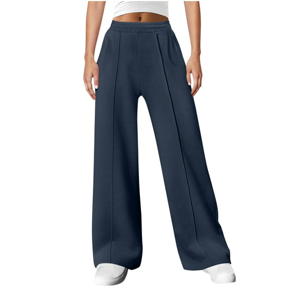 Utoimkio Wide Leg Sweatpants for Women Elastic Waisted Loose Jogger Pants for Women