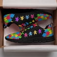 thumbnail image 3 of Autism Shoes Women Men Running Sneakers Autism Awareness Puzzle Print Tennis Walking Shoes Black Size 7, 3 of 5