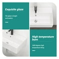 thumbnail image 5 of 21x12 Inch White Ceramic Rectangular Wall Mount Floating Bathroom Sink with Single Faucet Hole and Overflow , Modern Ceramic Countertop Sink for Small Bathroom, Laundry Room, White, 5 of 9
