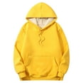 thumbnail image 4 of Yellow Womens Fall Tops Gnveub Women's Casual Winter Warm Fleece Lined Hooded Sweatshirt Thick Pullover Plus with Pockets Sweaters for Women, 4 of 4