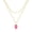 Hot Pink, variant on Crystal Layered Necklace, 18K Gold Plated Paperclip Choker, Dainty Dual-Layer Chain, Pendant, Trendy Daily Fashion Jewelry for Women Gifting