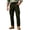 Army Green, variant on Mens Cargo Pants Sevevn Button Fly Elastic Side Waist Large Flap Pockets Straight Leg Relaxed Fit Cotton Woven Trousers for Casual Work Daily Wear