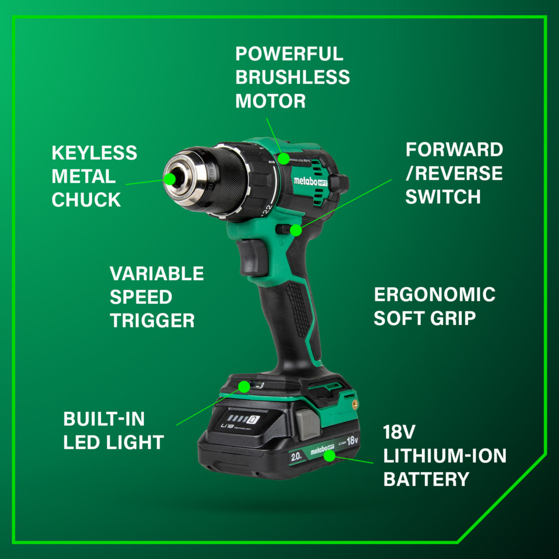Metabo HPT 18V Cordless Brushless Drill Driver Kit photo 4