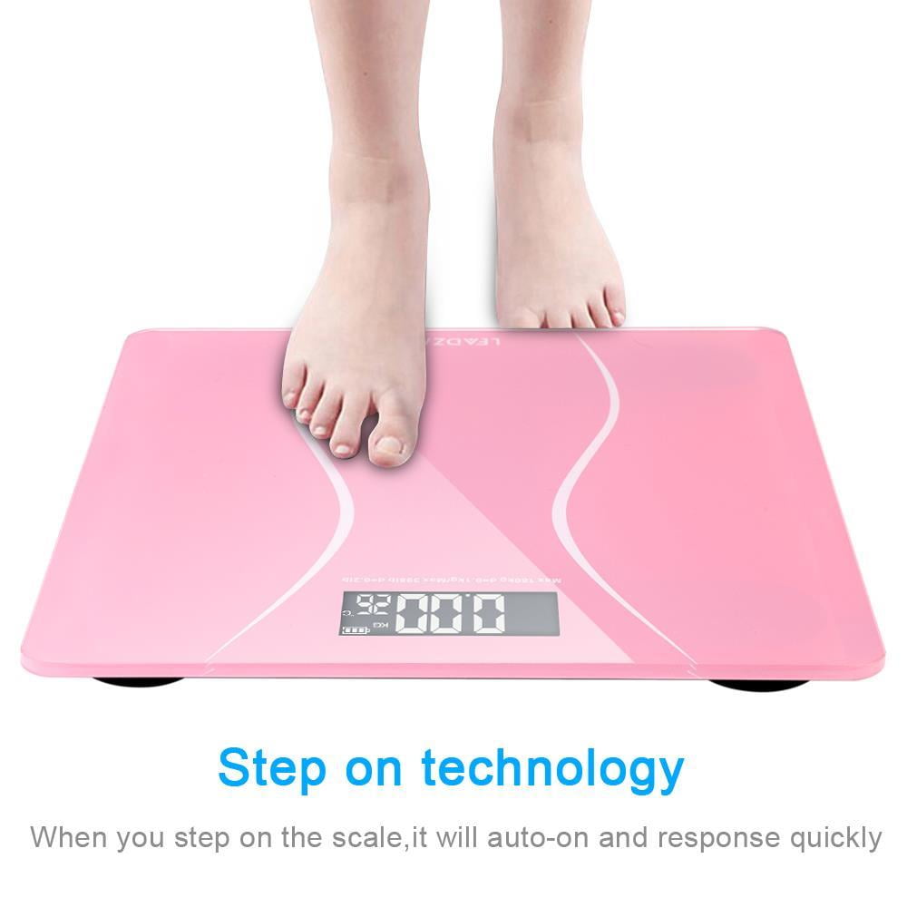 SalonMore 396lb LCD Body Weight Scale Digital Bathroom Tempered Glass Scale w/Battery