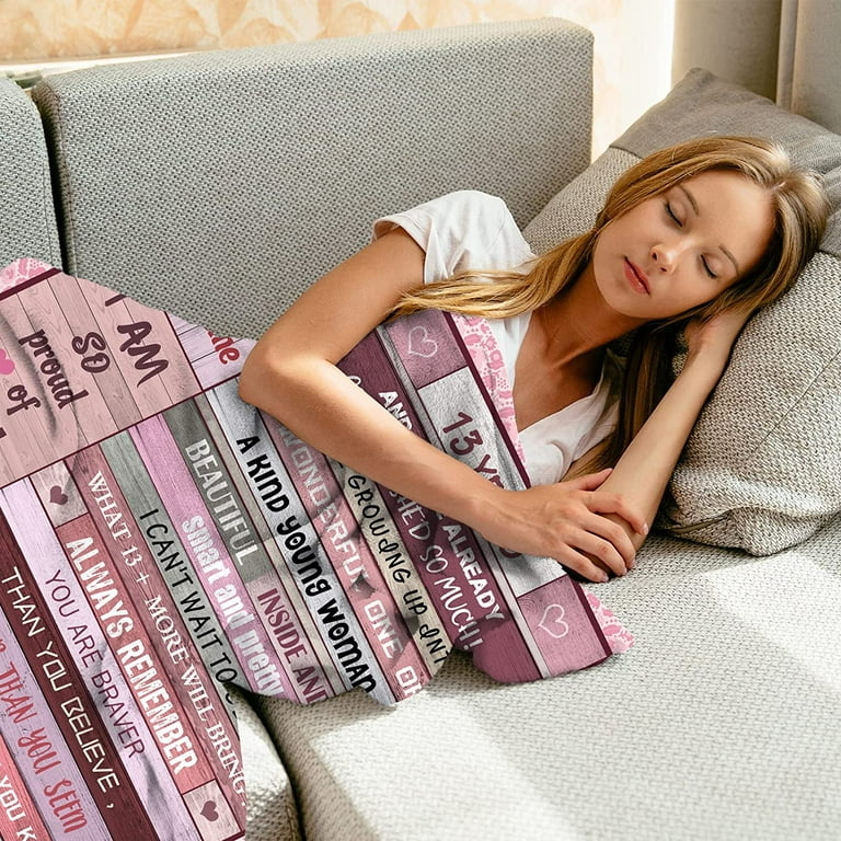  Blanket 13th Birthday Gifts for Girls - Gifts for 13 Year Old  Girl Throw Blankets 60x50 - 13 Year Old Girl Birthday Gift Ideas Fleece  Blanket for Daughter Sister - 13th
